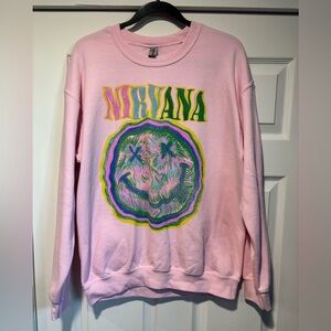 Gildan Pink Nirvana Graphic Crewneck